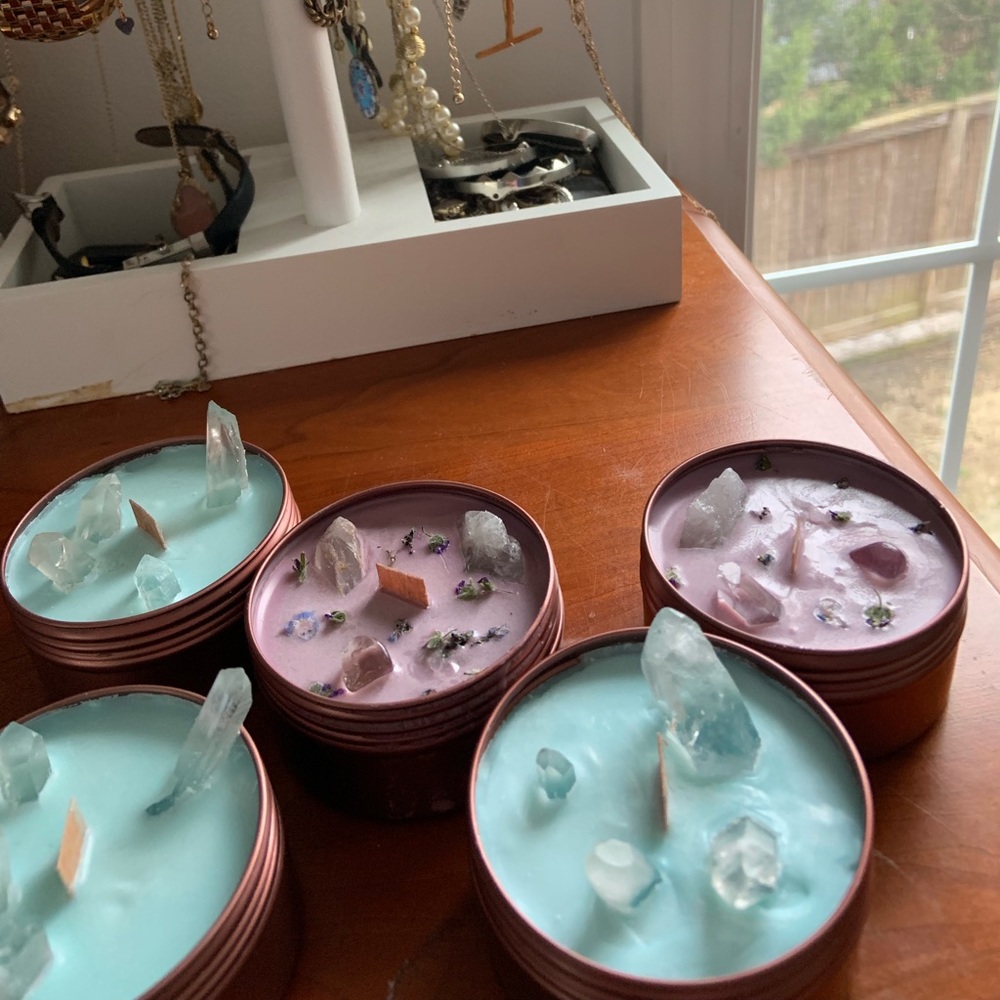Homemade natural crystal candle